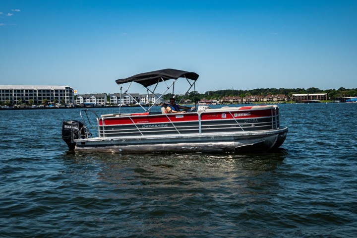 a small boat in a body of water