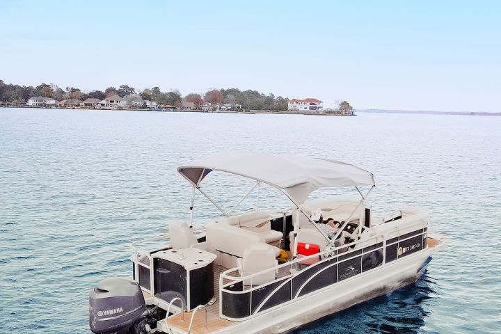 a small boat in a large body of water