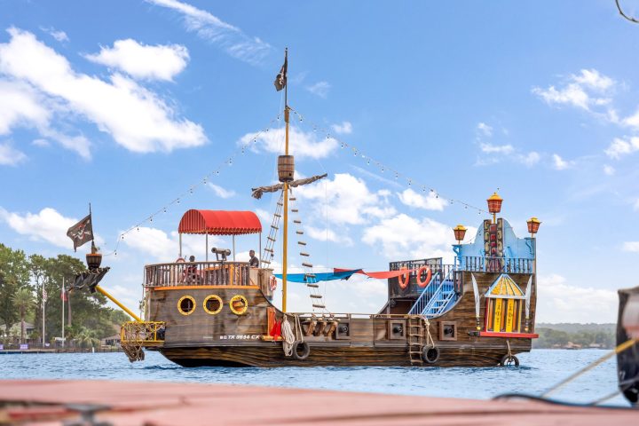 a large ship in the water