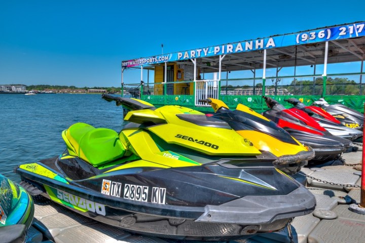 a boat parked on the side of a building